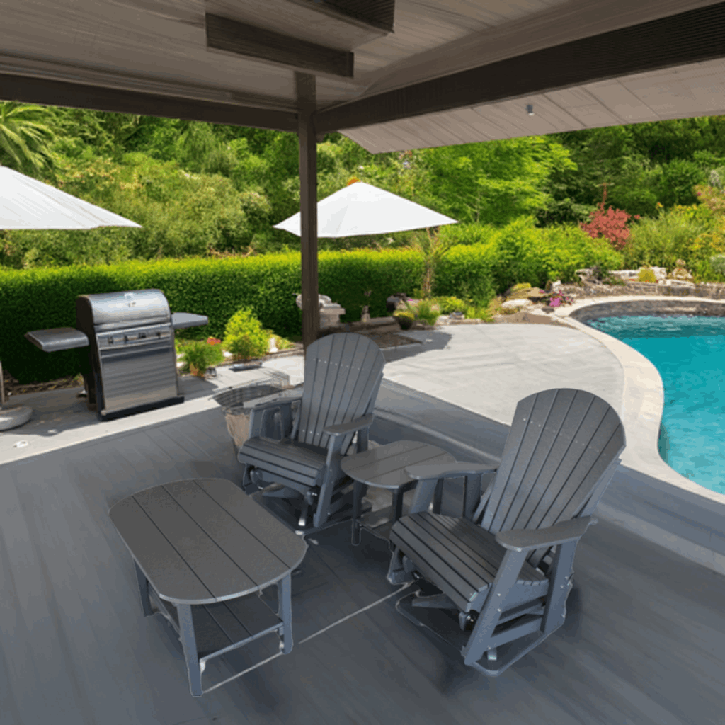 4 PCs Adirondack Glider Chairs and Table Outdoor Patio Set - Dutch Country Patio, LLC