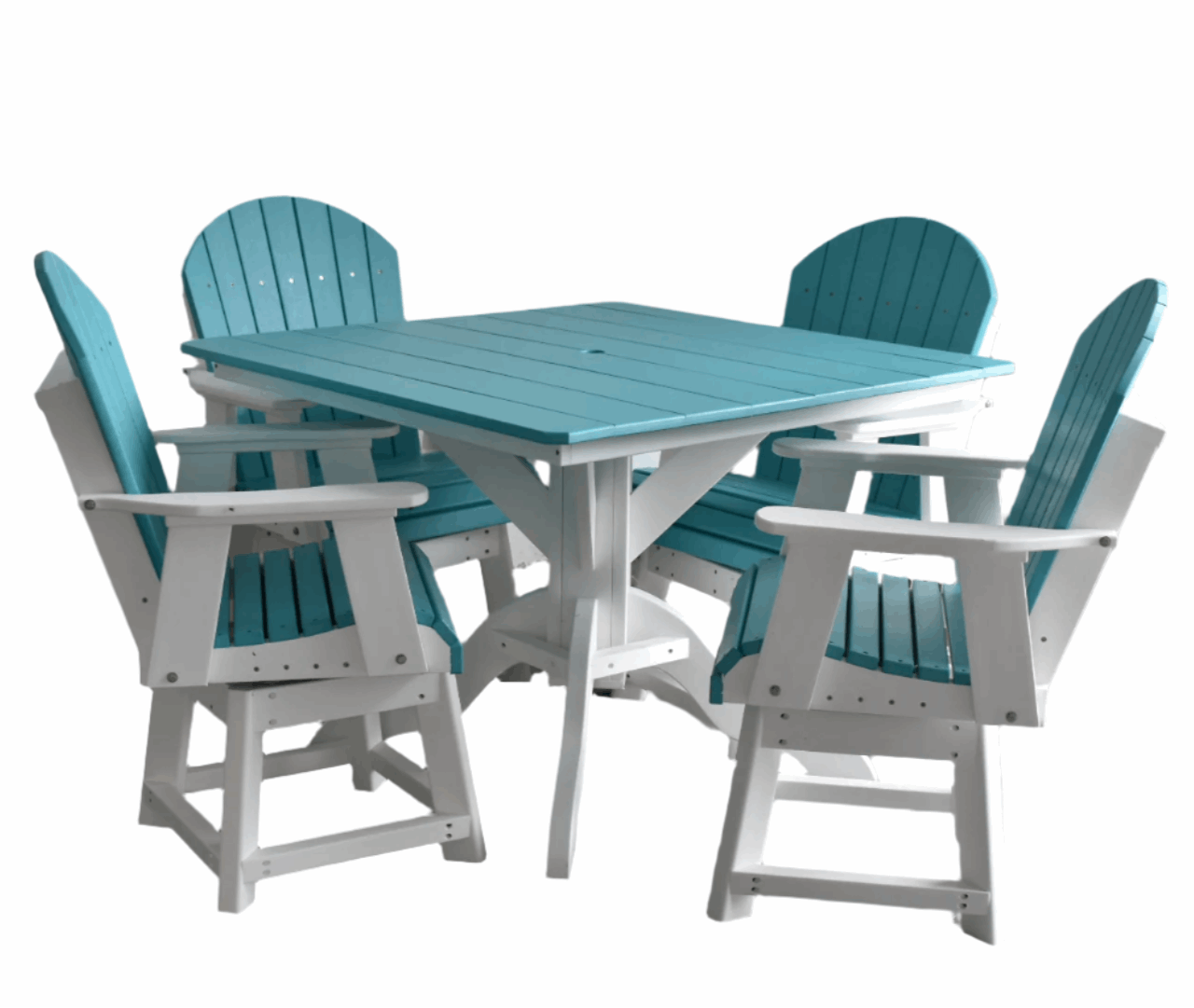 5 PCs Outdoor Dining Set with Swivel Chairs