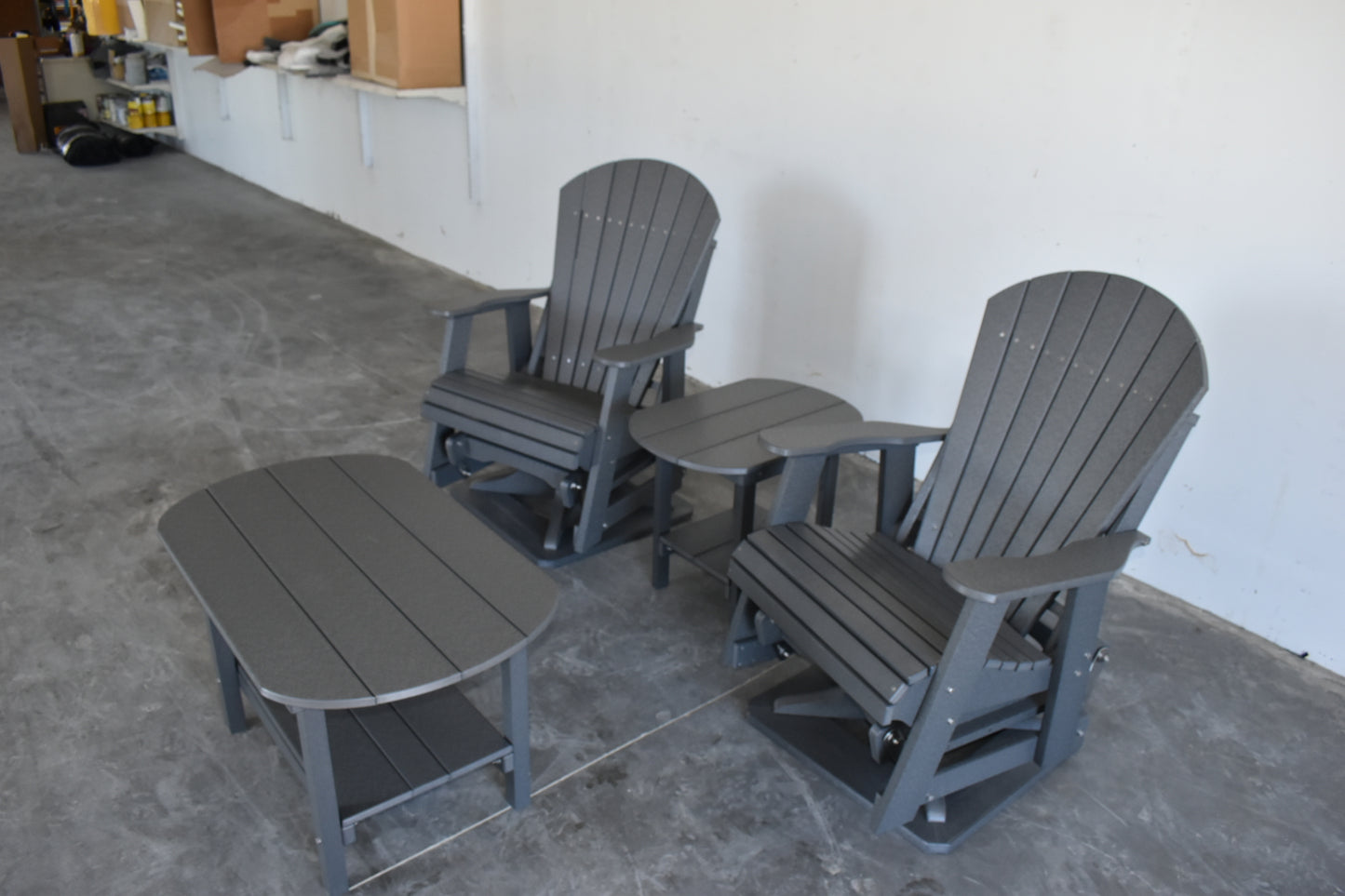 4 PCs Adirondack Glider Chairs and Table Outdoor Patio Set - Dutch Country Patio, LLC