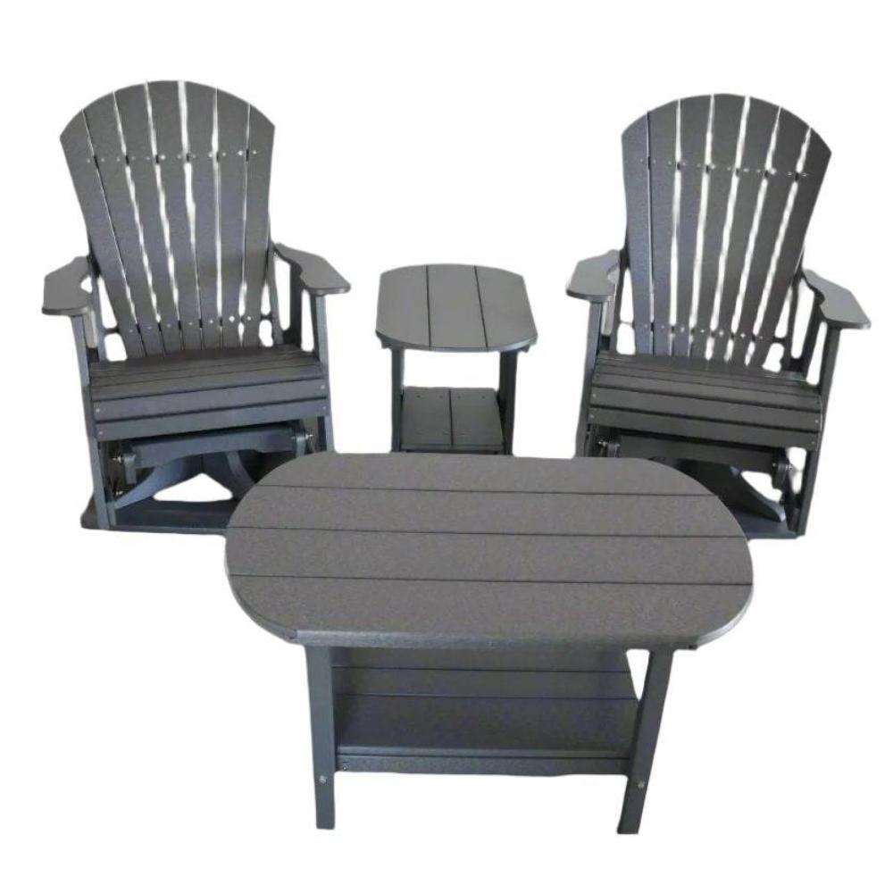 4 PCs Adirondack Glider Chairs and Table Outdoor Patio Set - Dutch Country Patio, LLC