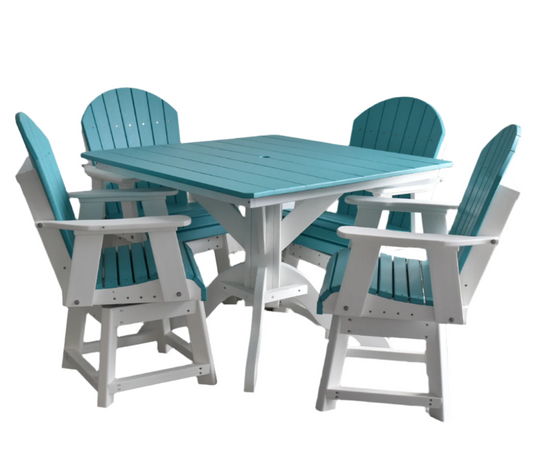 5 PCs Outdoor Dining Set with Swivel Chairs 